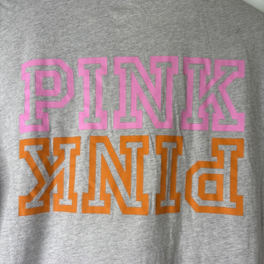 Victoria's Secret PINK Ombre Logo Campus Shirt Short Sleeve Med T-shirt Casual - Picture 5 of 8